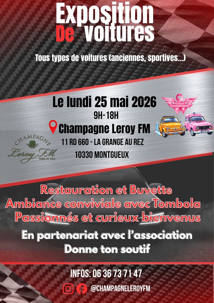 affiche expo voitures © Champagne Leroy FM