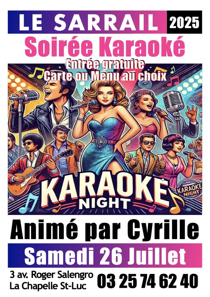affiche soirée karaoké Le Sarrail