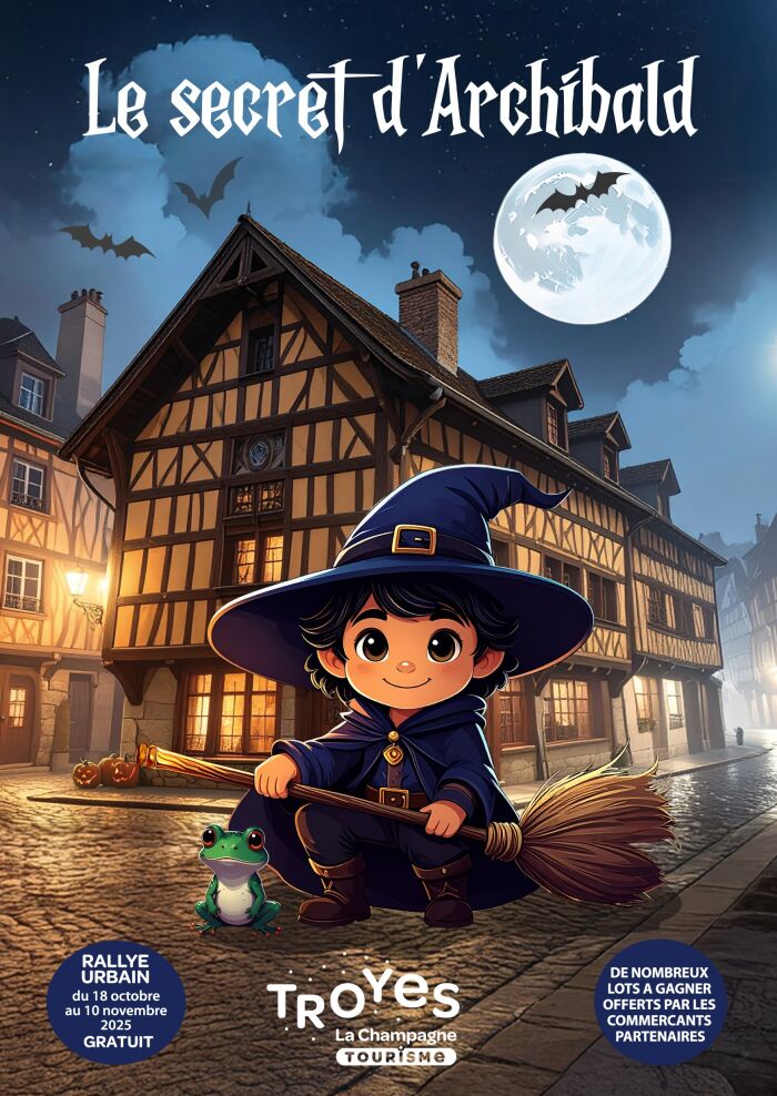 Affiche jeu de piste le secret d'archibald © AR - Troyes La Champagne Tourisme