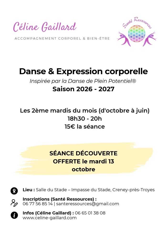 affiche atelier découverte Créé sur Canva par Céline Gaillard – © 2026