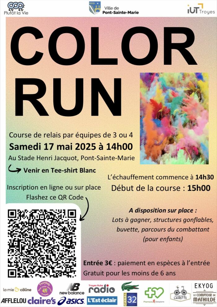 Affiche Color Run Association Plutôt La Vie