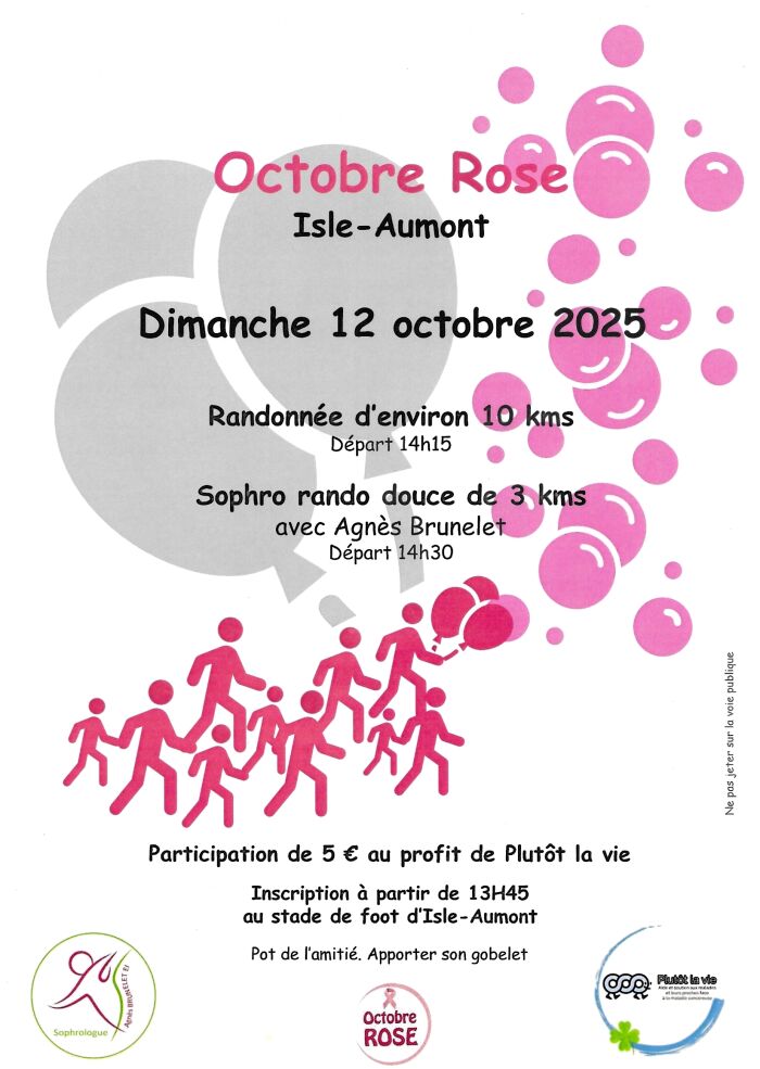 Affiche rando rose Mairie d'Isle-Aumont