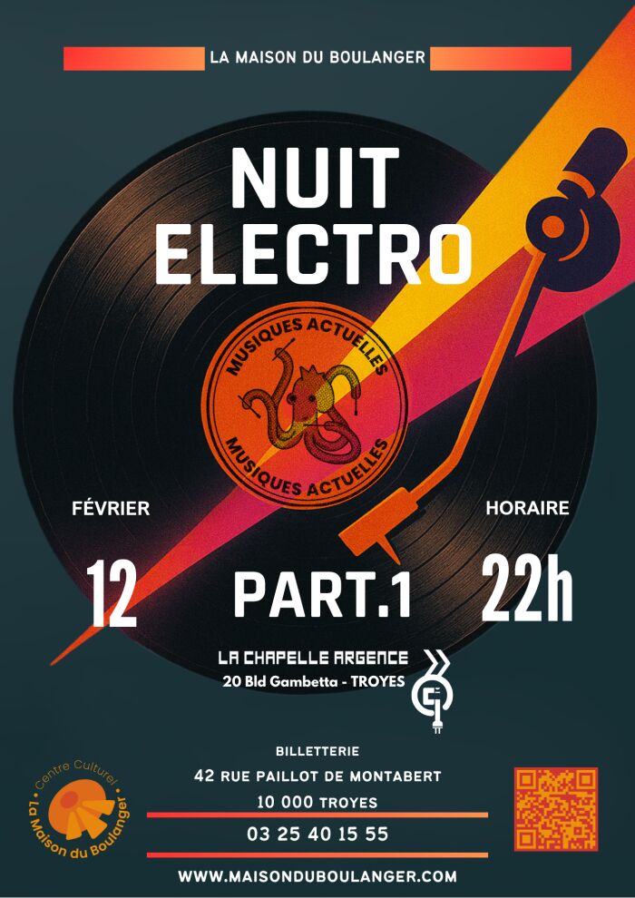 Affiche nuit électro La Maison du Boulanger
