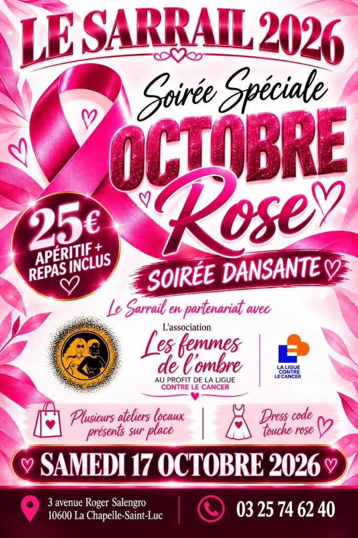 affiche soirée octobre rose Le Sarrail
