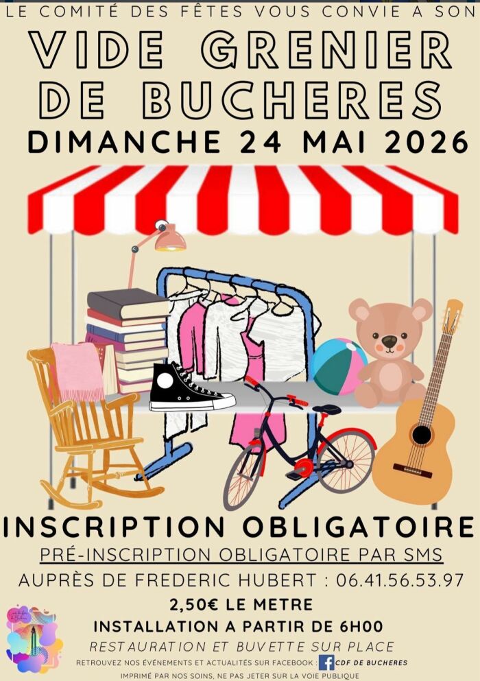 Affiche vide-greniers Cdf de Buchères