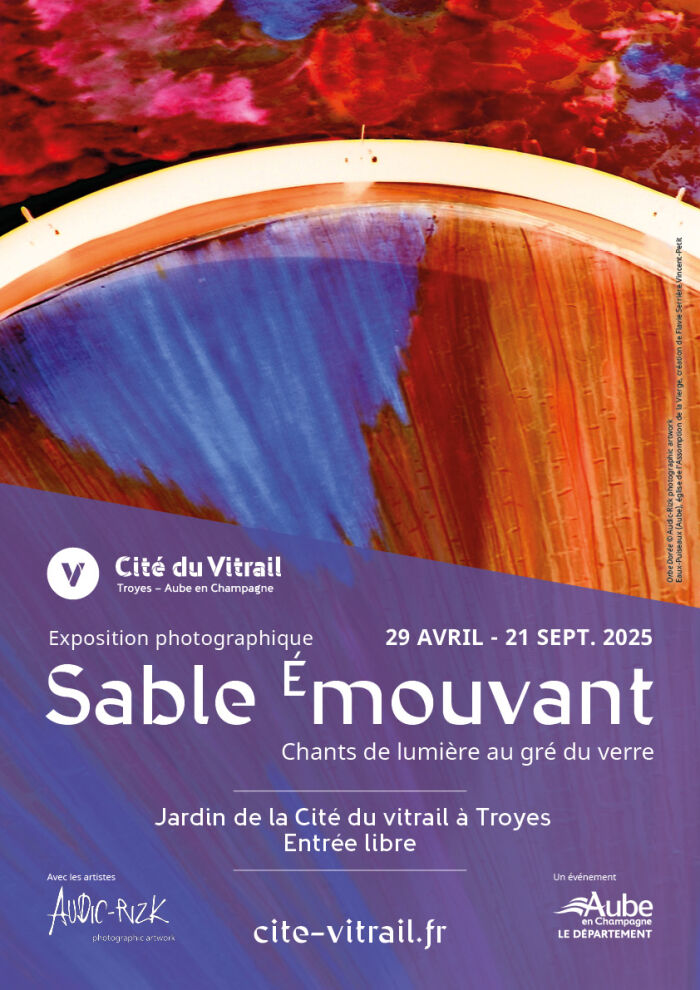 Affiche expo Sable Émouvant - Chants de Lumière au gré du Verre_Troyes © YACK CONCEPTION