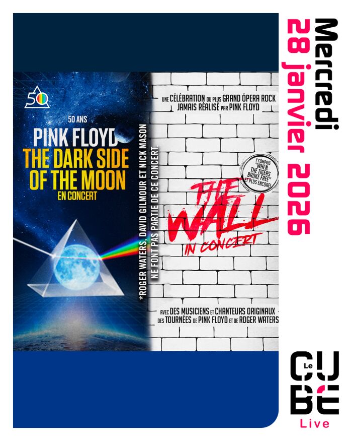 Affiche 50 ans de Pink Floyd Communication Le Cube Troyes