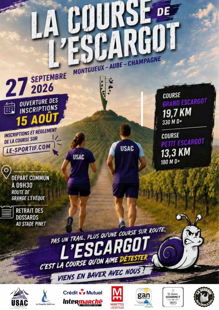 Affiche La Course de l’Escargot_La Chapelle-Saint-Luc USAC Athlétisme