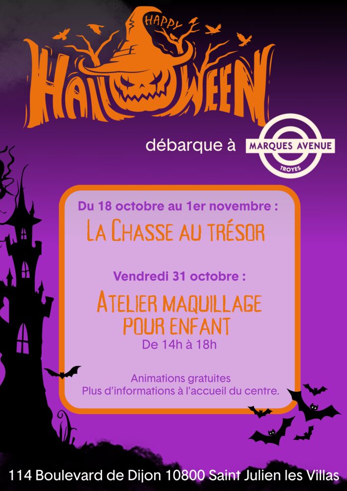 Affiche animations halloween © Marques Avenue Troyes