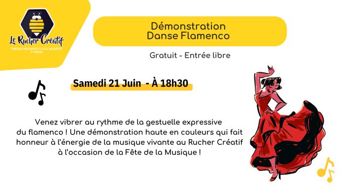visuel démonstration flamenco Le Rucher Créatif