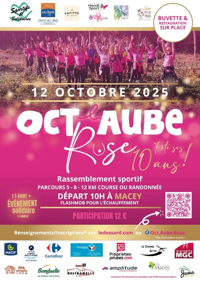 Affiche Oct'Aube Rose Sportifs et Solidaires - © Juma Communication