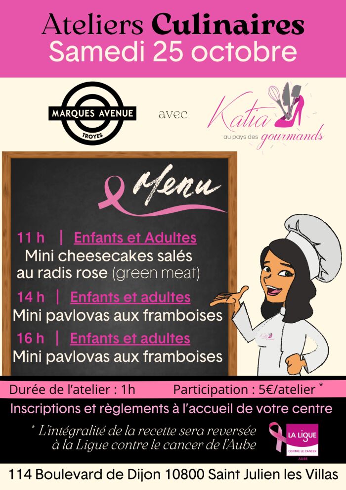 Affiche ateliers culinaires © Marques Avenue Troyes Affiche ateliers culinaires © Marques Avenue Troyes