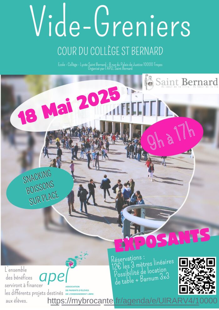 affiche vide-greniers © APEL Saint Bernard