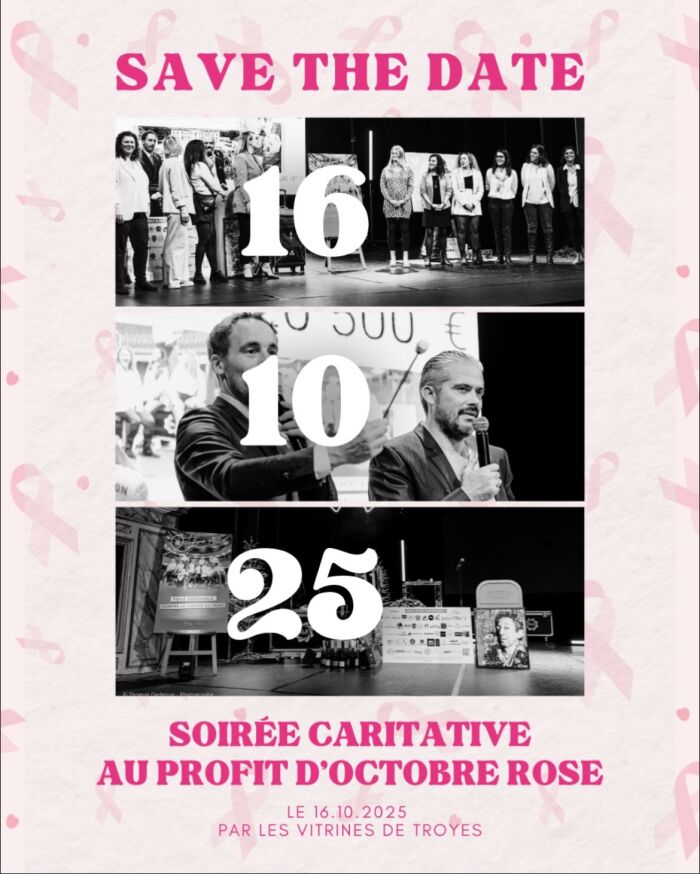 Soirée caritative au profit d'Octobre Rose_Troyes Les Vitrines de Troyes La Champagne