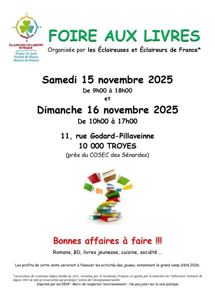affiche foire aux livres EEDF