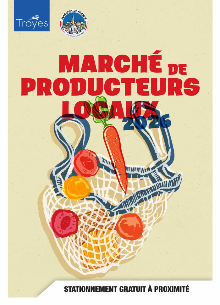 Affiche marché de producteurs Ville de Troyes
