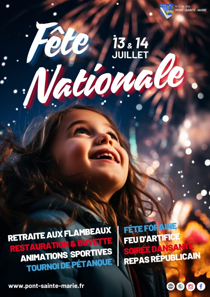 affiche fête nationale Ville de Pont Sainte-Marie