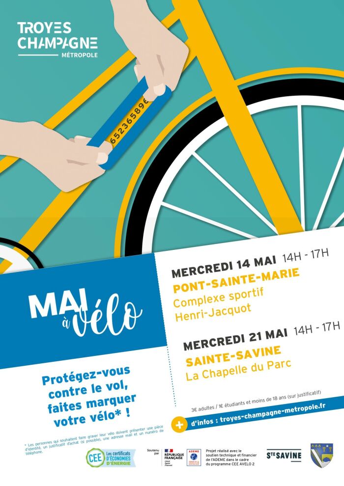 affiche mai à vélo Troyes Champagne Métropole