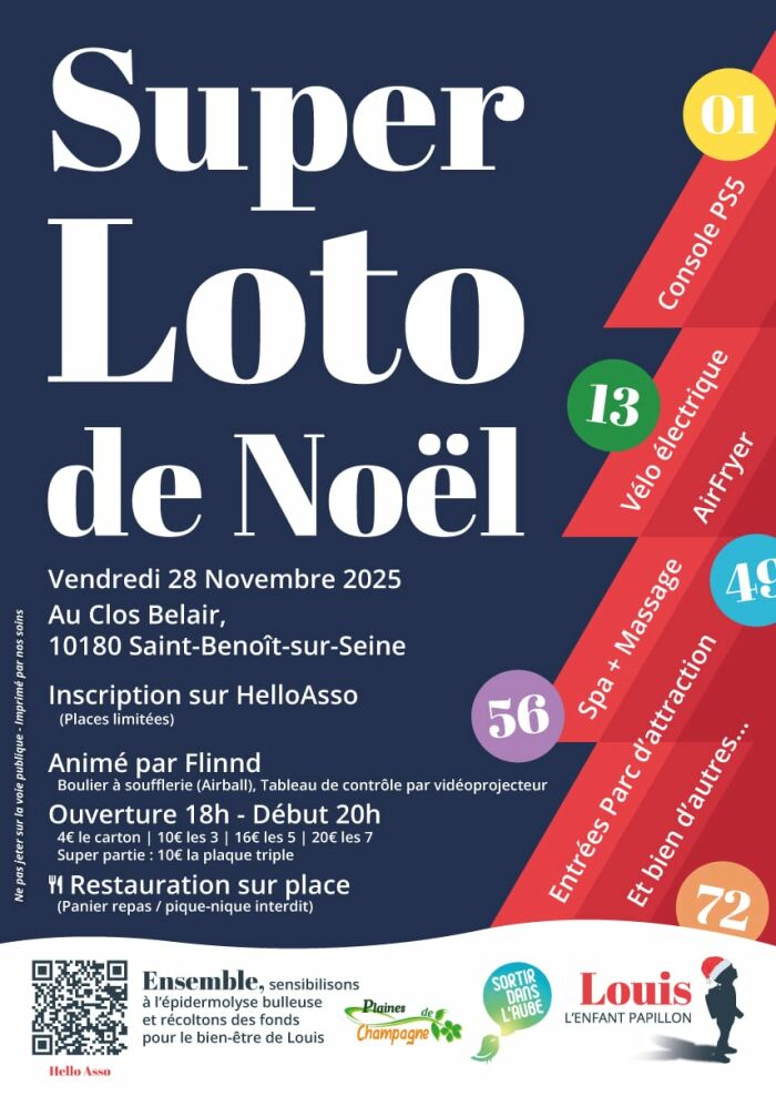 affiche loto de noël Louis l'Enfant Papillon
