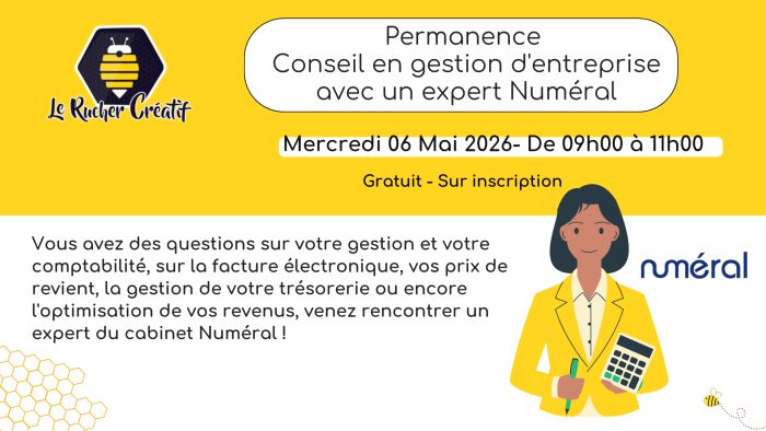 affiche permanence conseil Le Rucher Créatif