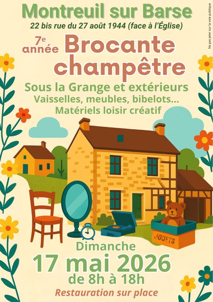 Affiche brocante champêtre F. RENAULT