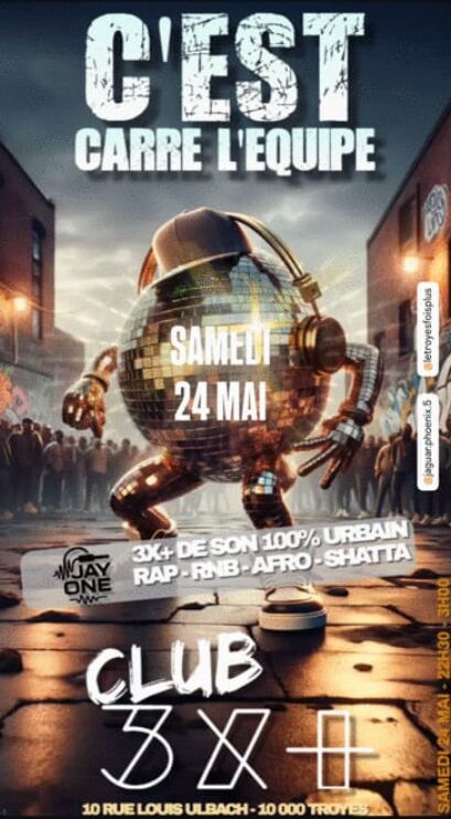 Affiche soirée dj Le Troyes Fois Plus
