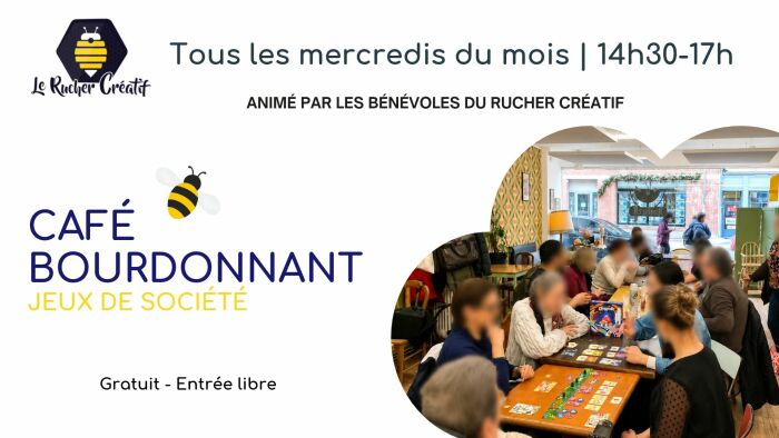 café bourdonnant jeux de société Le Rucher Créatif