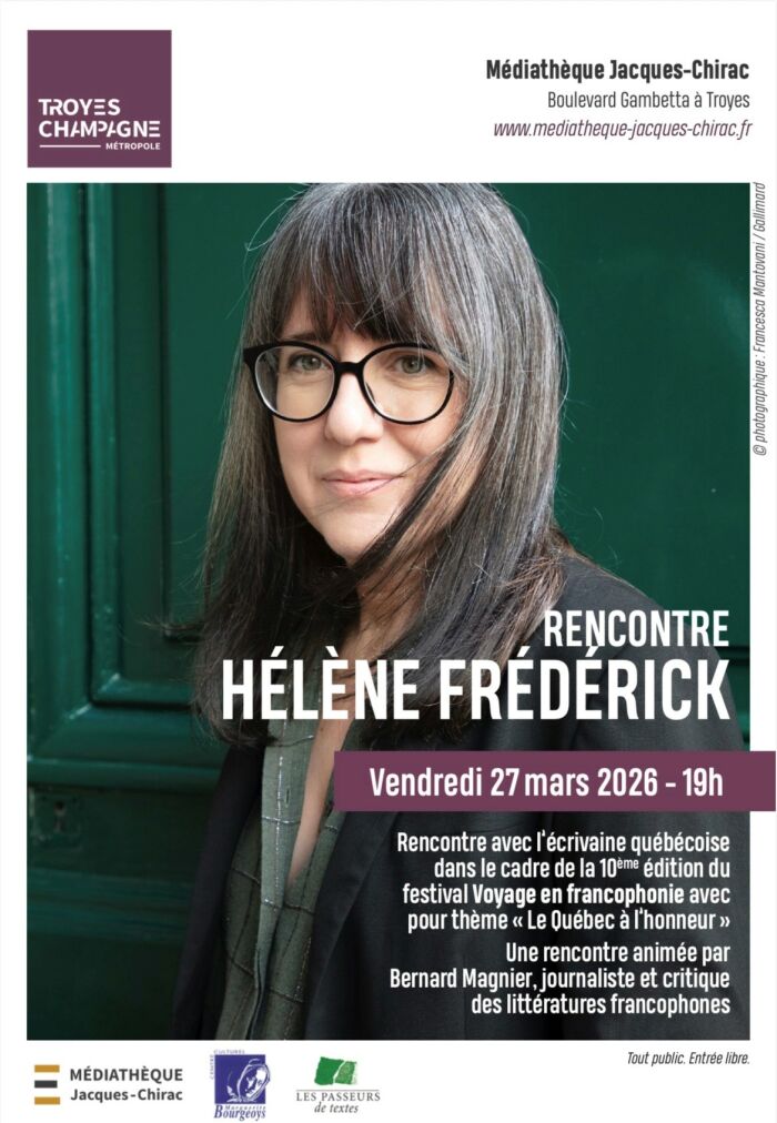 Affiche rencontre avec Hélène Frédérick © Francesca Mantovani / Gallimard