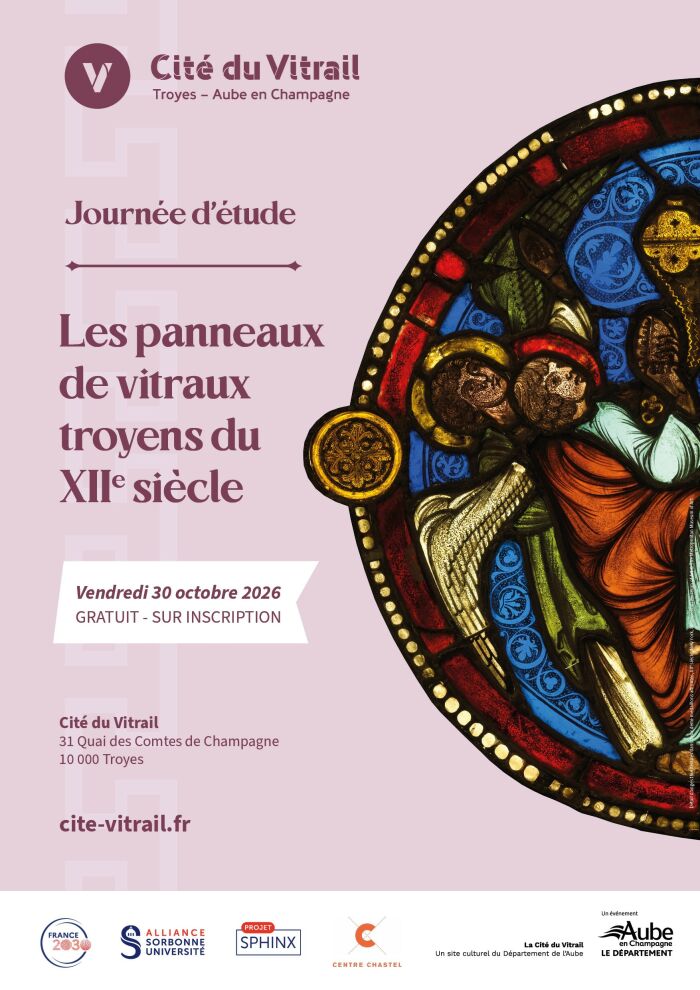 30 oct - journée d'étude vitraux XIIè.jpg Détail d’anges thuriféraires dans deux demi-médaillons affrontés, XIIe siècle, New York, Metropolitan Museum of Art © The Metropolitan Museum of Art