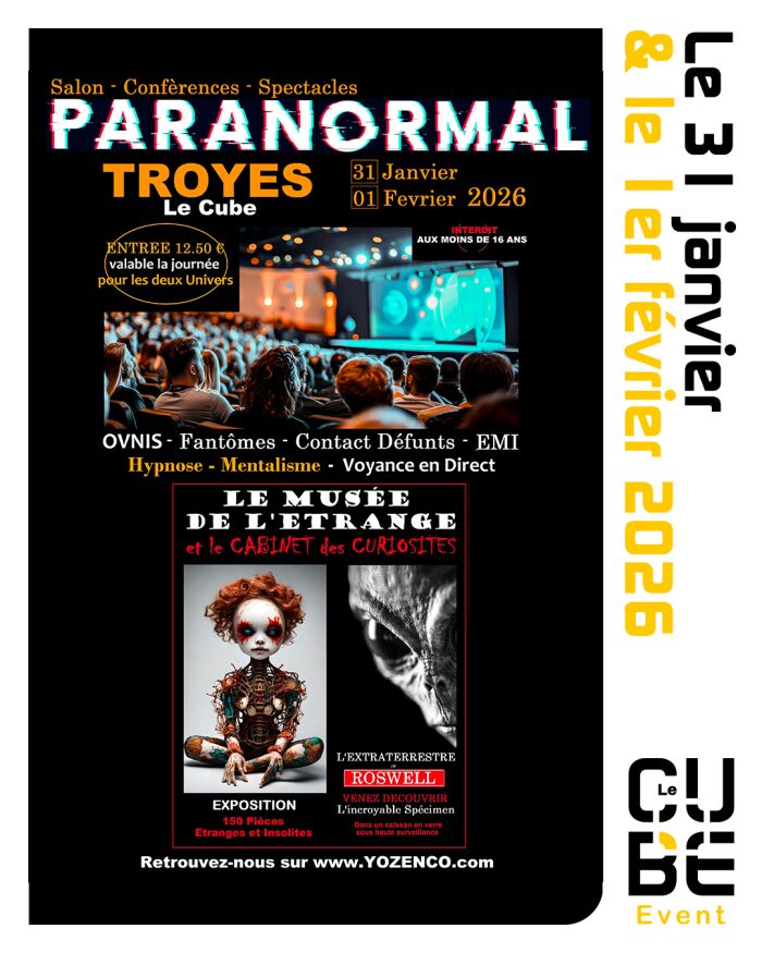 Affiche salon paranormal Communication Le Cube Troyes