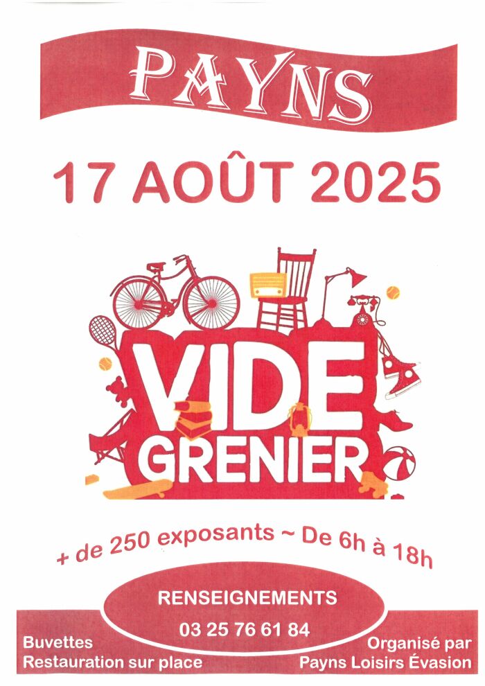 Grand vide-greniers annuel_Payns Payns Loisirs Evasion