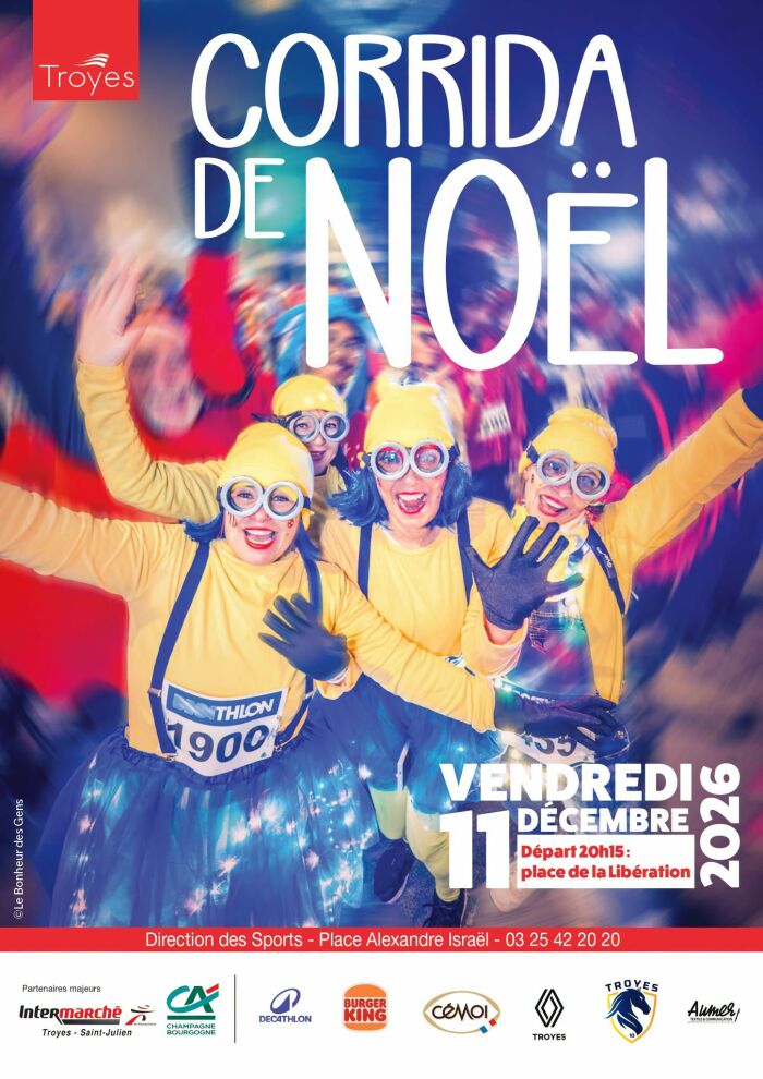 Affiche Corrida de Noël Ville de Troyes - Crédit photo : ©Le Bonheur des Gens