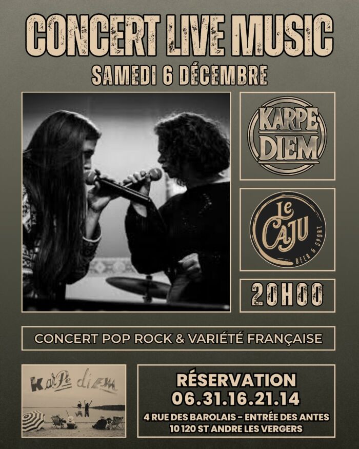 Soirée Concert au Bar Le CaJu_Saint-André-les-Vergers Le CaJu