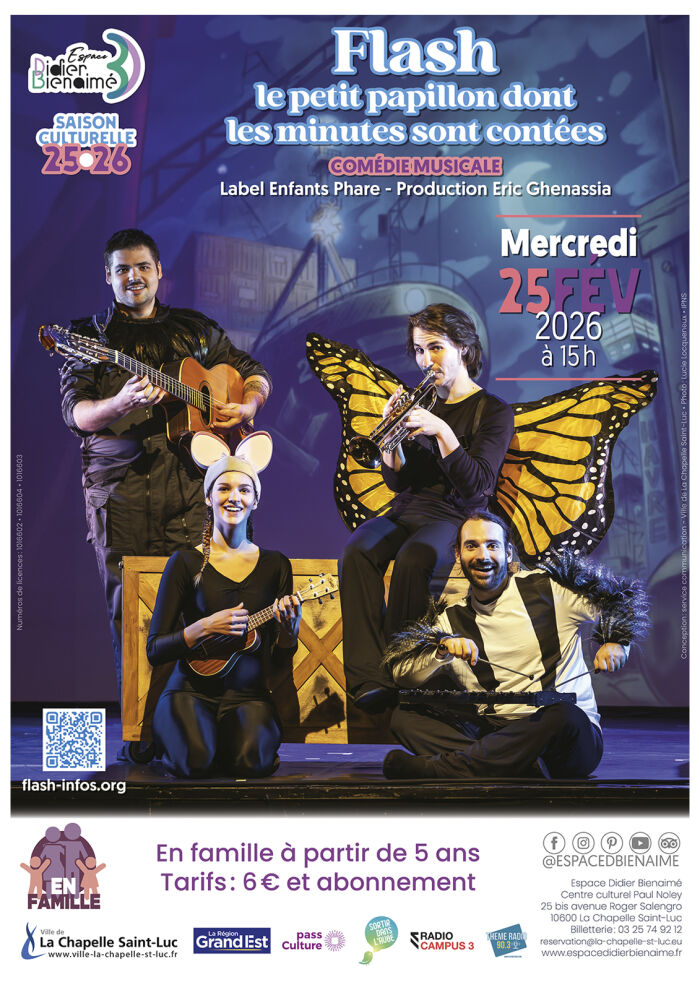 Flash – Le petit papillon dont les minutes sont contées_La Chapelle-Saint-Luc Conception : service communication - Ville de la Chapelle St Luc / Photo : © Lucie LOCQUENEUX