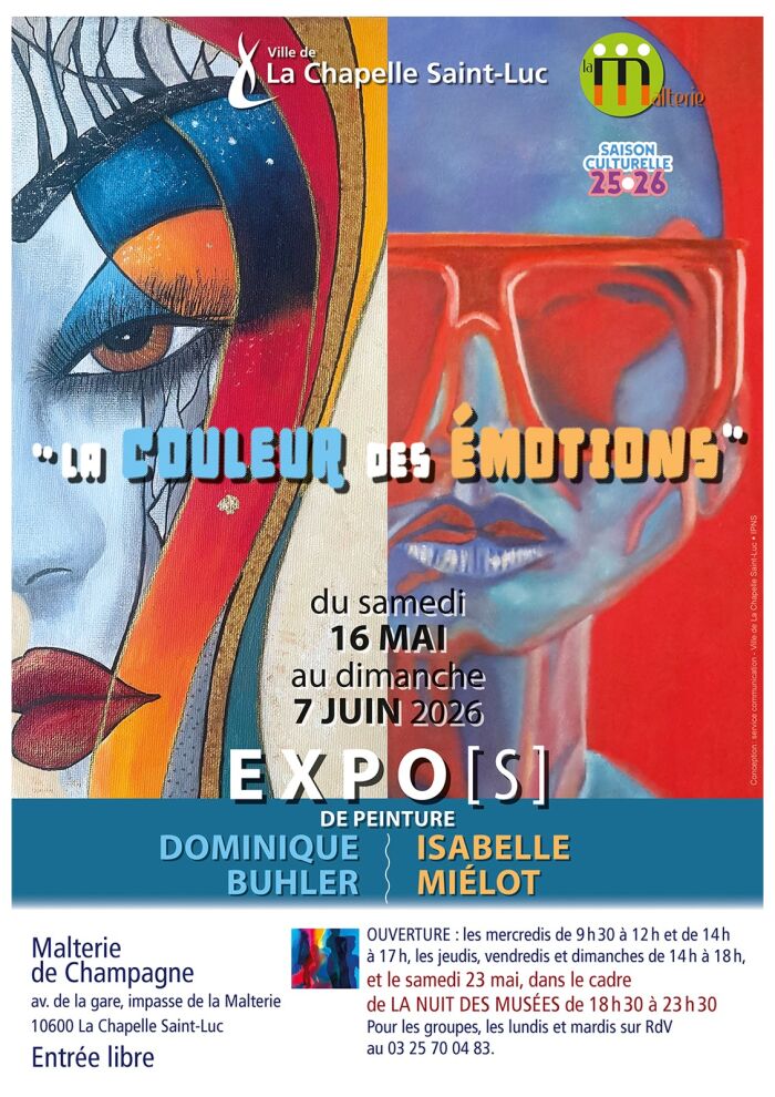 Exposition « La couleur des émotions » Isabelle Mielot et Dominique Buhler_La Chapelle-Saint-Luc Service communication - Ville de La Chapelle St Luc