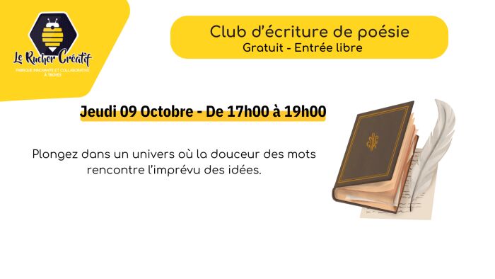 visuel club écriture poésie Le Rucher Créatif