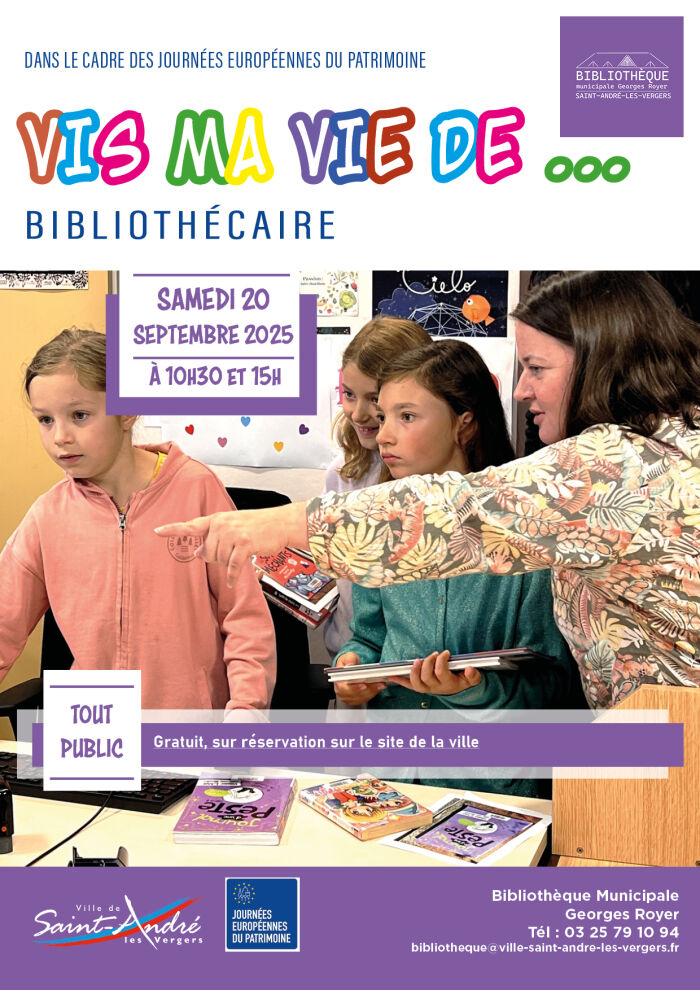 affiche vis ma vie de bibliothécaire Service Communication de Saint-André-les-Vergers