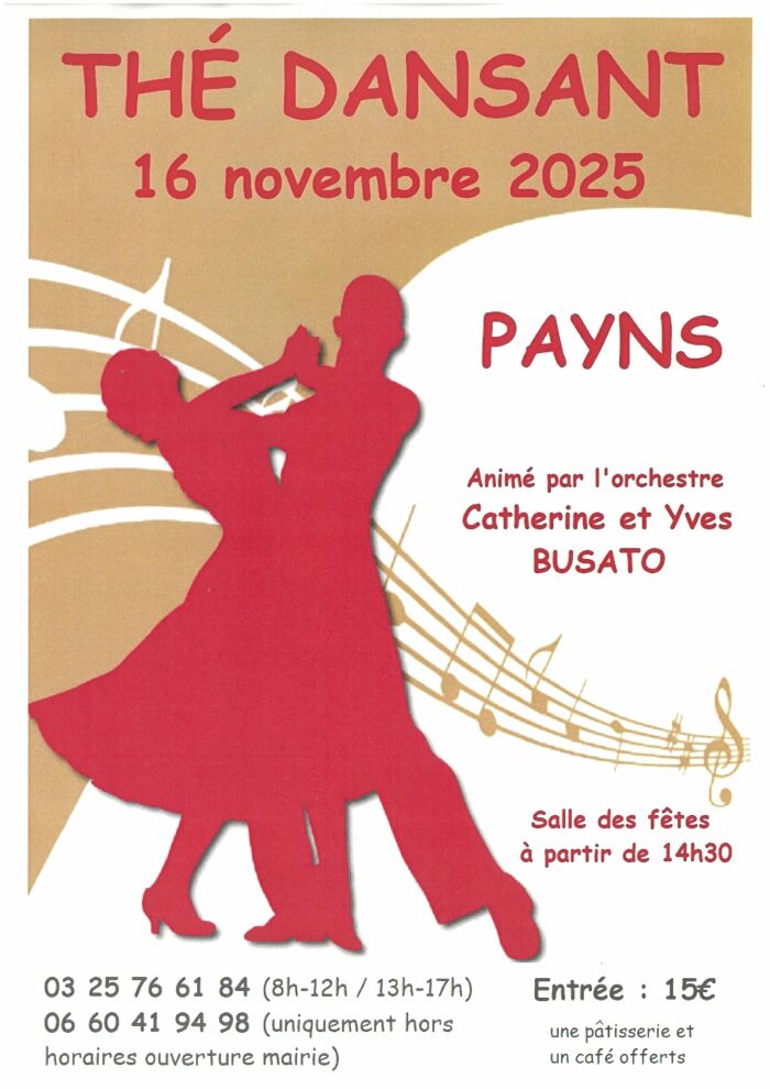 affiche thé dansant Mairie de Payns