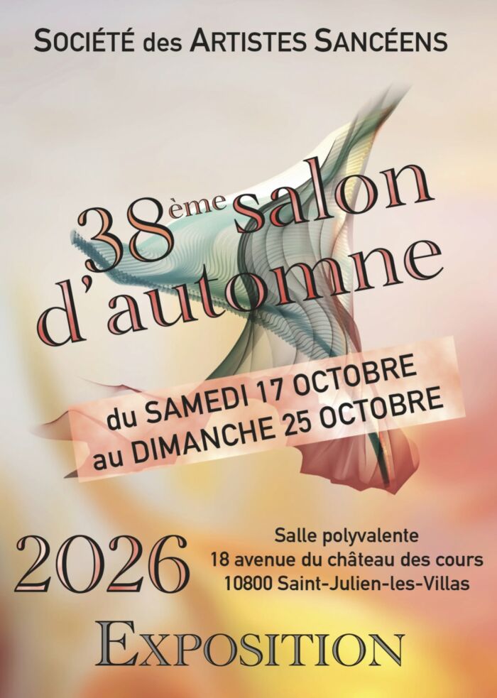Affiche salon d'Automne des artistes Sancéens_Saint-Julien-les-Villas Association des artistes Sancéens