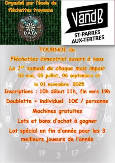 Tournoi de fléchettes_Saint-Parres-aux-Tertres Darts Academy Troyes Aube / VandB