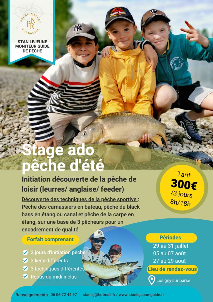 Stage ado initiation découverte de la pêche sportive