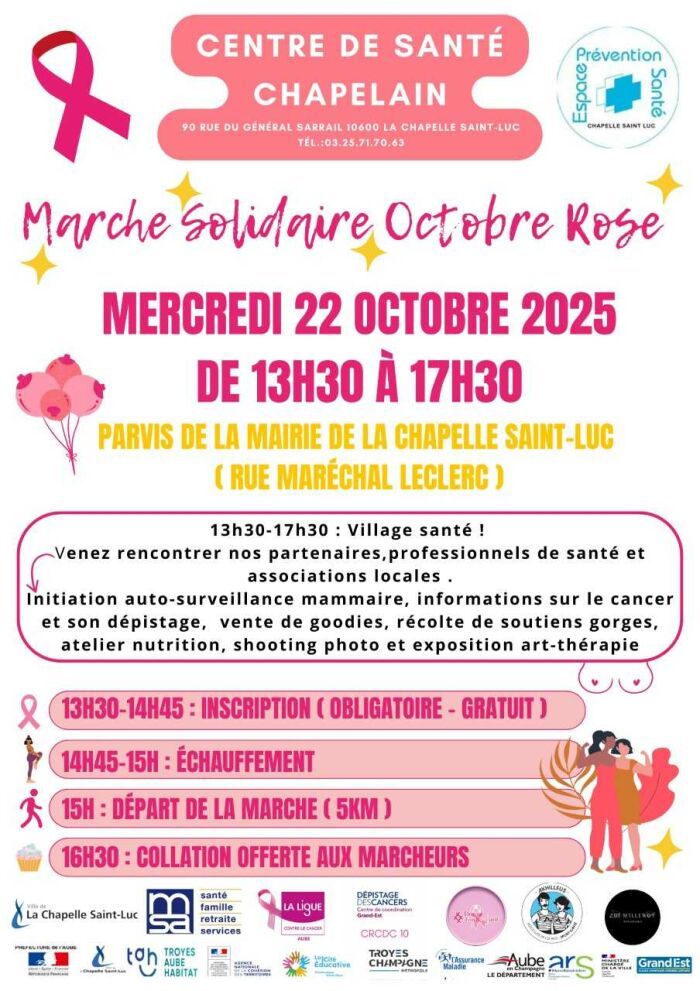 affiche marche solidaire Centre de Santé Chapelain