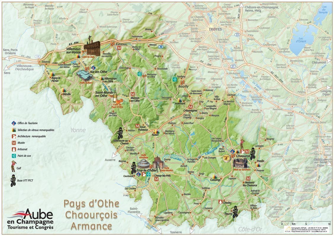 Touristic map <br></noscript>of Pays d'Othe - Armance - Chaourçois