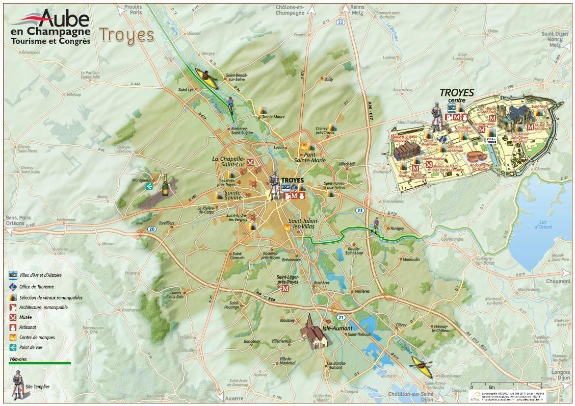 Carte touristique <br>de Troyes et son agglomération