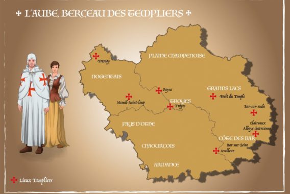 Carte Aube Berceau des Templiers Carte Aube Berceau des Templiers