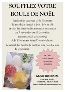 Soufflez votre boule de Noël au Musée du Cristal